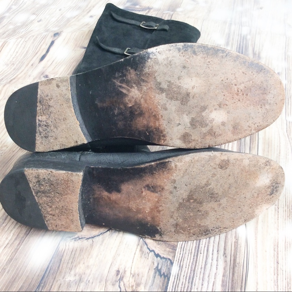 Faryl Robin Bruna Black Distressed Tall Moto Boots - Picture 6 of 8